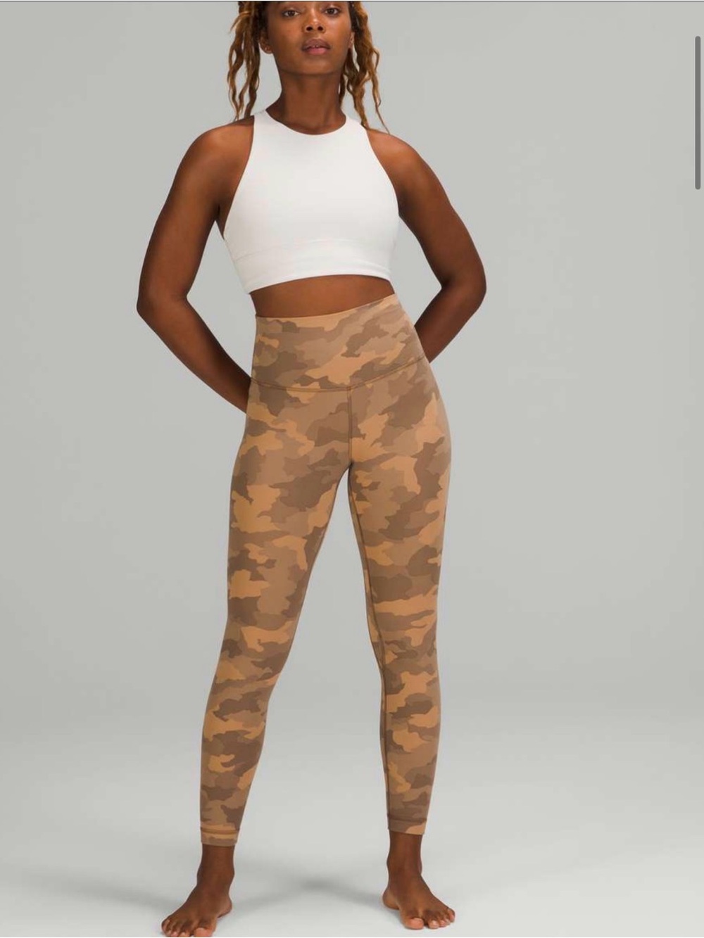 🍋Lululemon Align High-Rise Pant 25” Size 10 Heritage 365 Camo Beige Multi Yoga